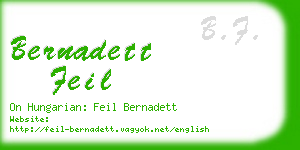 bernadett feil business card